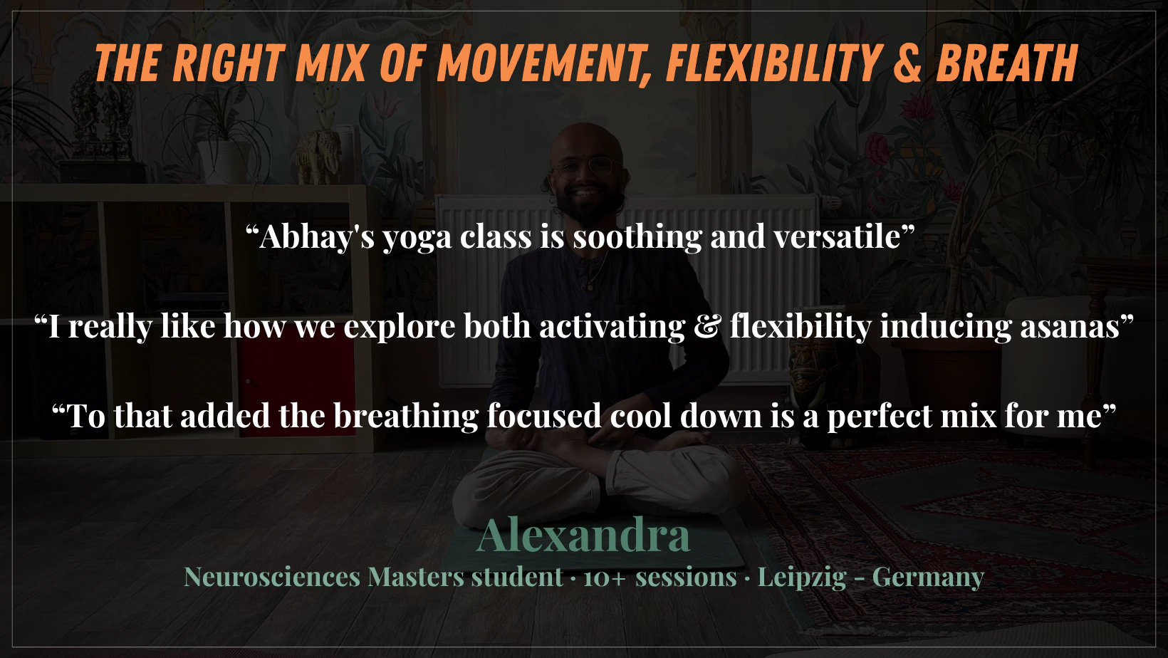 Alexandra's reflection on the group Yoga practice