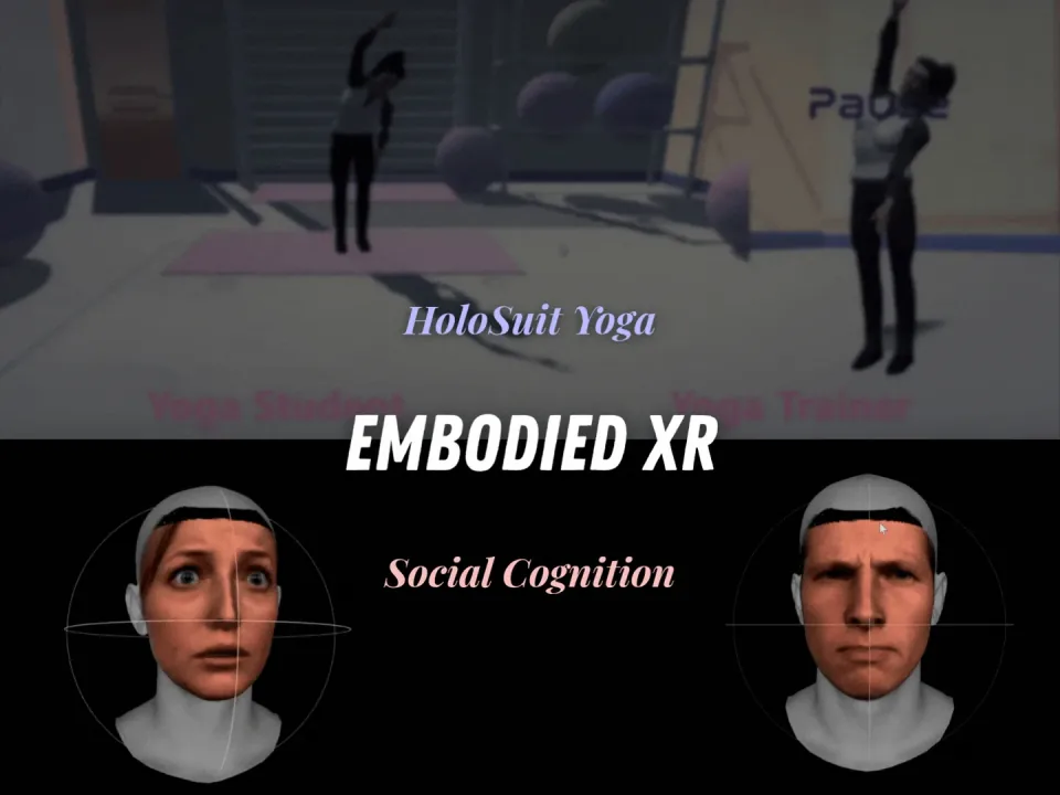 Full-body HoloSuit motion capture for yoga training alongside reconstructed emotional faces for social cognition in virtual reality